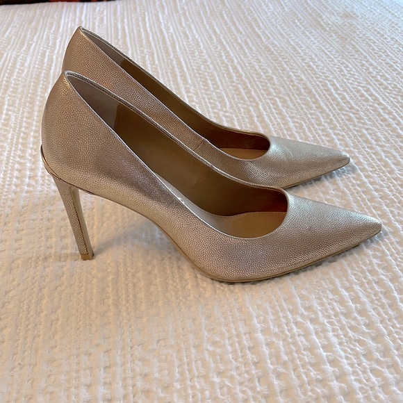 Calvin Klein Shoes - Calvin Klein Ronna Pointy Toe Gold Pump Heels